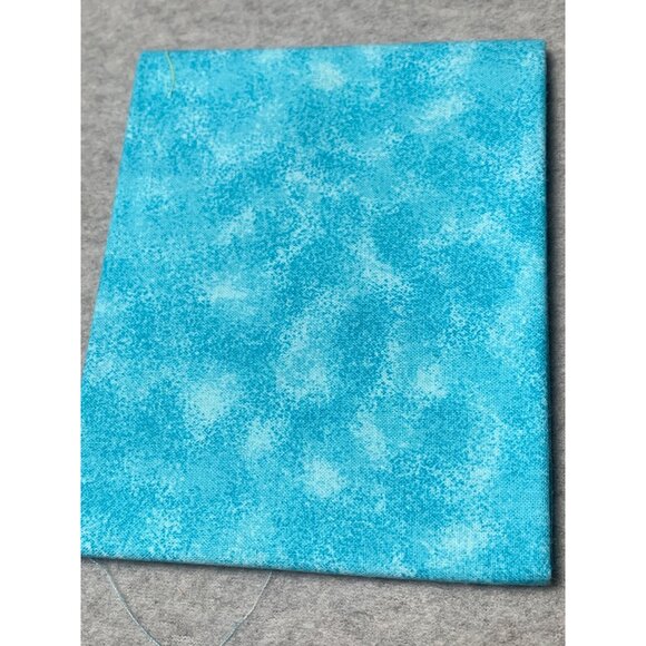 Turquoise Blue Cotton Fat Quarter Quilting Fabric 18x22 Marbled Pattern Crafting - Picture 3 of 3